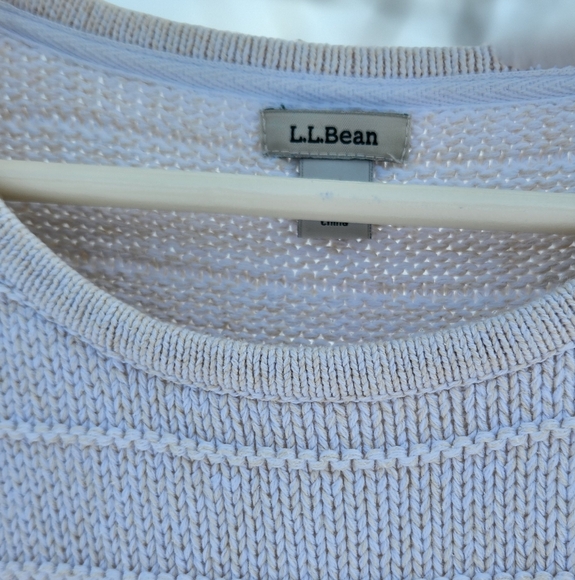 L.L Bean Oatmeal Cotton Sweater sz M - Picture 3 of 10